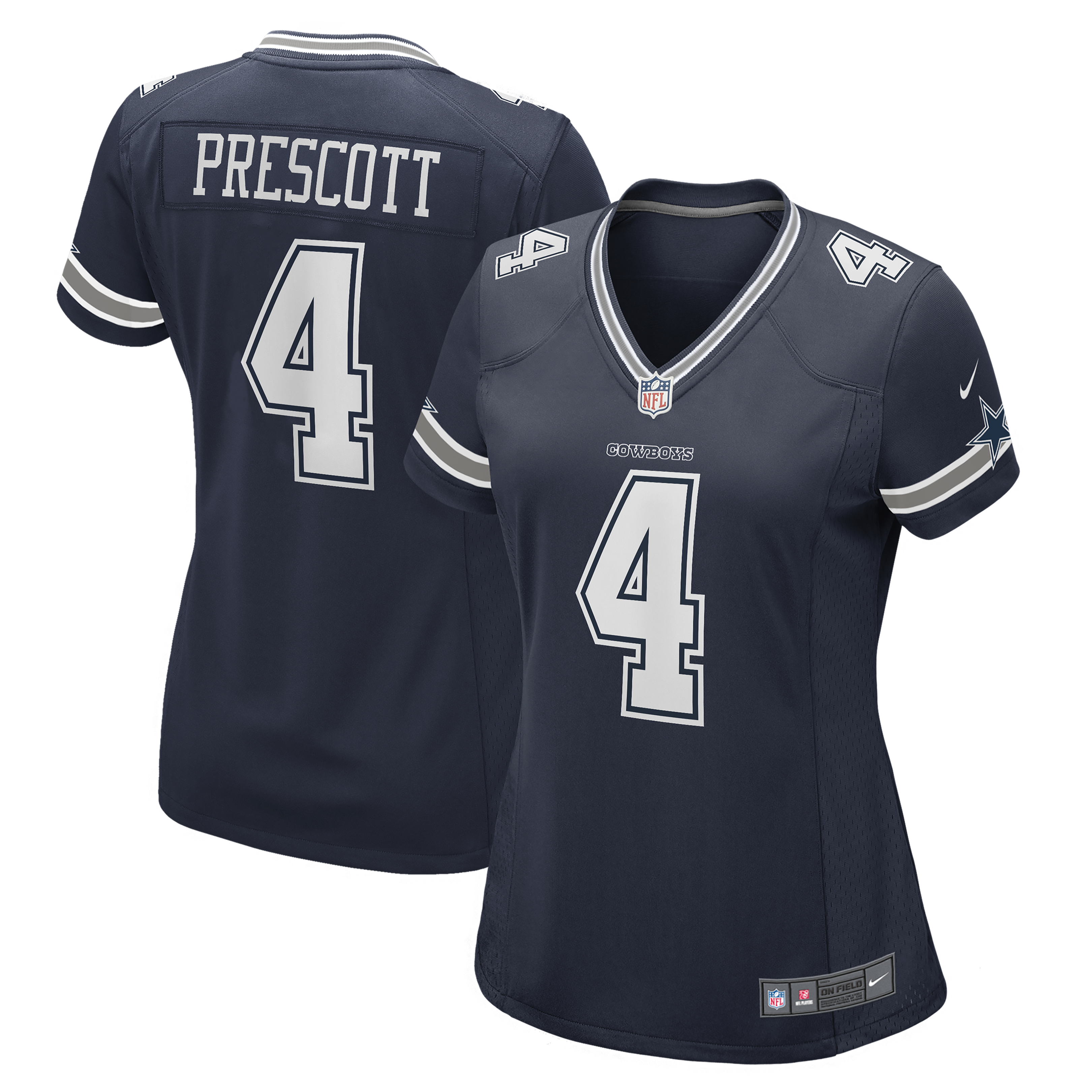 Jersey Nike Dallas Cowboys Mujer Game Dak Prescott Azul Marino