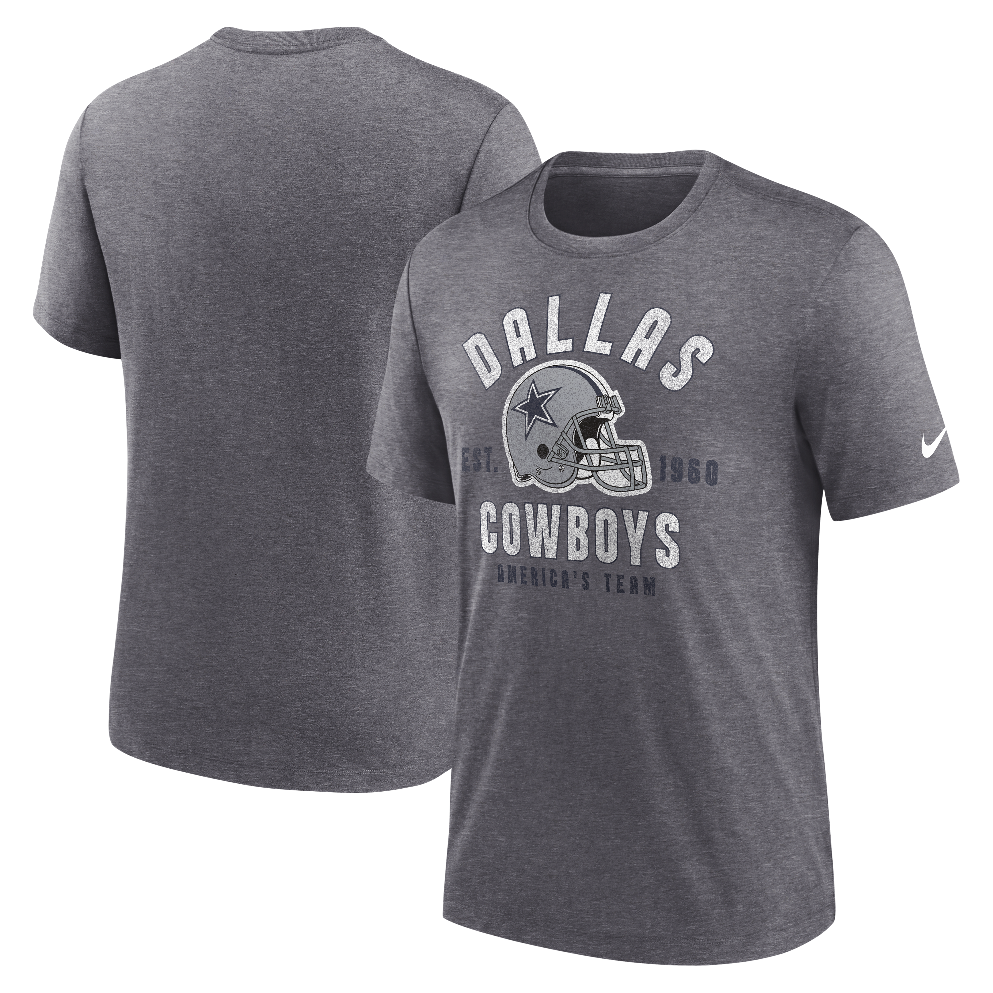 Playera Dallas Cowboys Nike Est. 1960 Helmet Gris Jaspeado