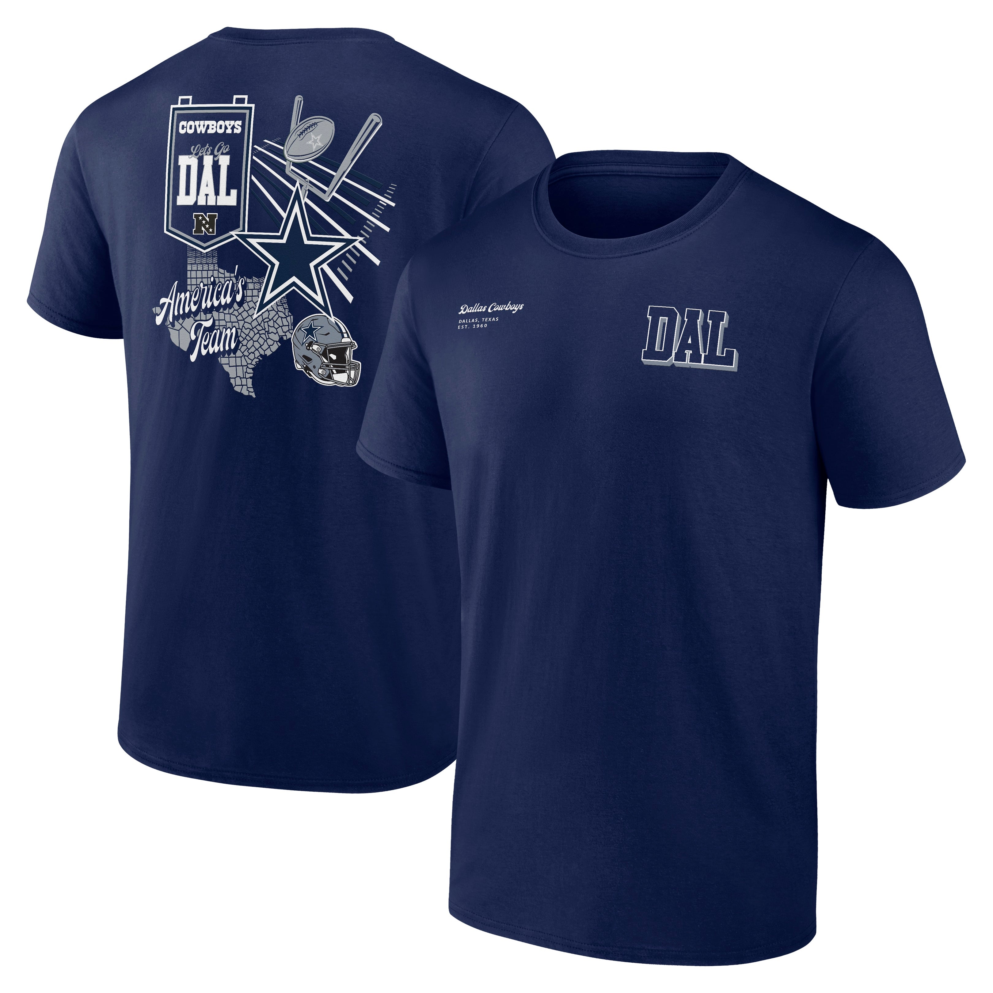 Playera Dallas Cowboys Fanatics Local Pack DAL Map Azul Marino