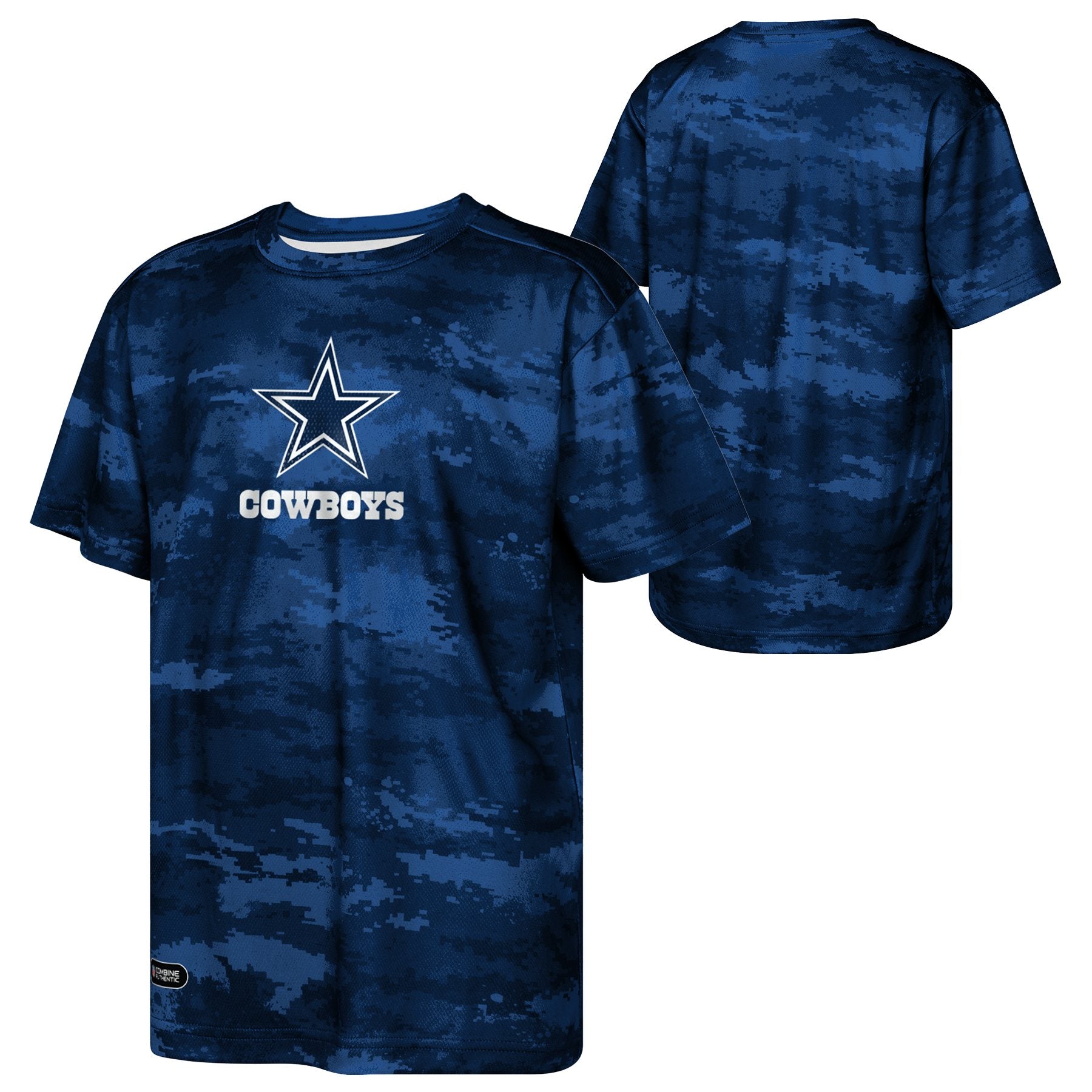 Playera Juvenil Dallas Cowboys NFL Combine Camo Performance Azul Marino