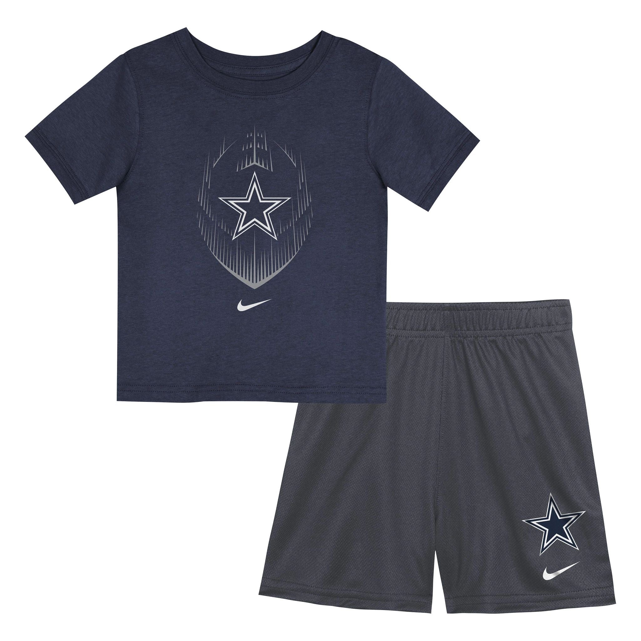 Set Infantil Nike de Playera y Short Dallas Cowboys – Azul Marino/Gris