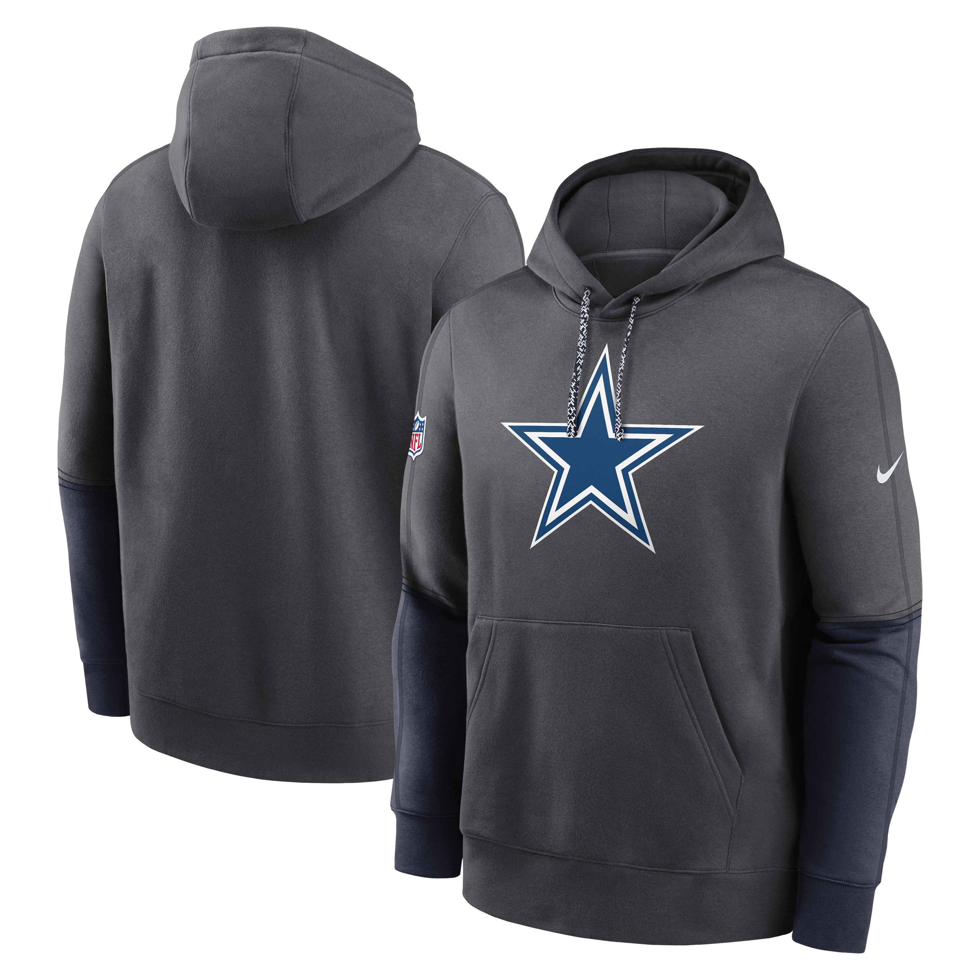 Sudadera Dallas Cowboys Nike Icon Logo Colorblock Hoodie Gris/Marino