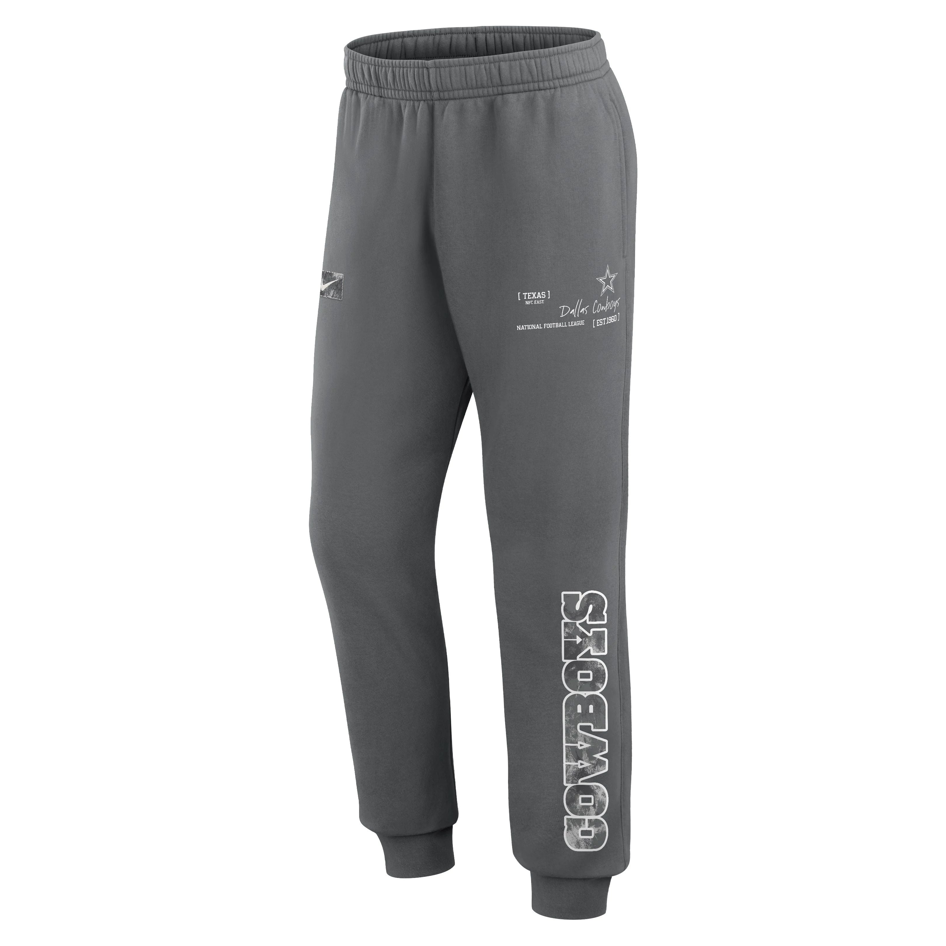 Pants Jogger Nike Dallas Cowboys Gris con Estampado Lateral – Edición Texas Heritage