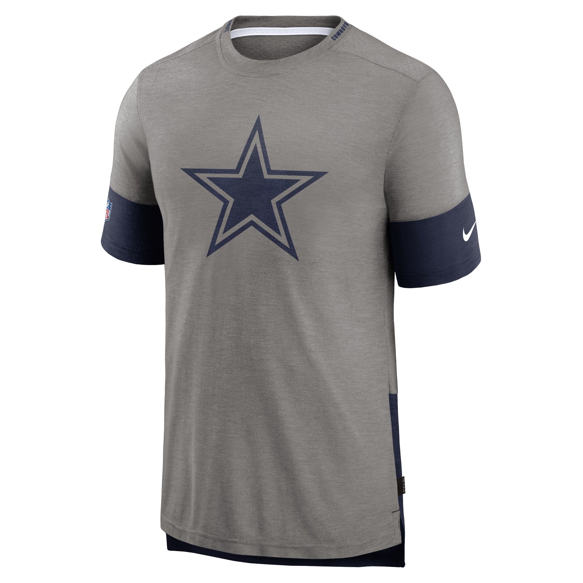 Playera Nike Dallas Cowboys  Sideline Coach Performance Gris con Marino