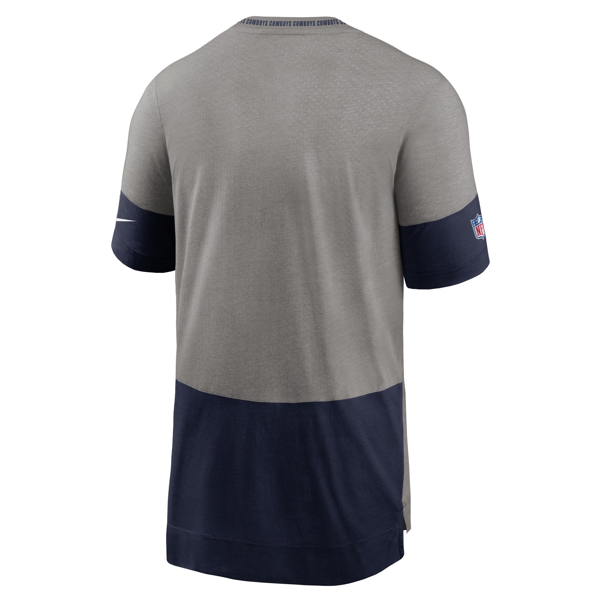 Playera Nike Dallas Cowboys  Sideline Coach Performance Gris con Marino