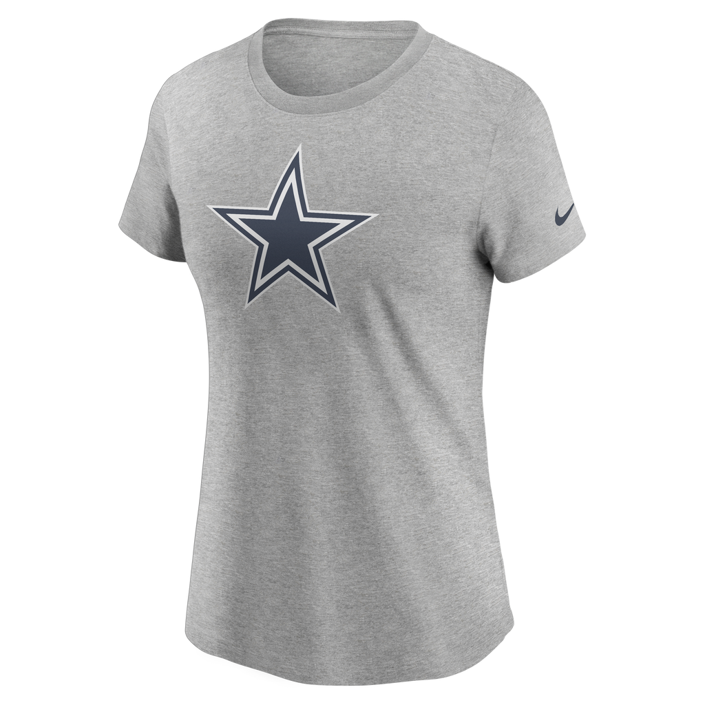 Playera Dallas Cowboys Mujer Nike Logo Essential Gris Jaspeado