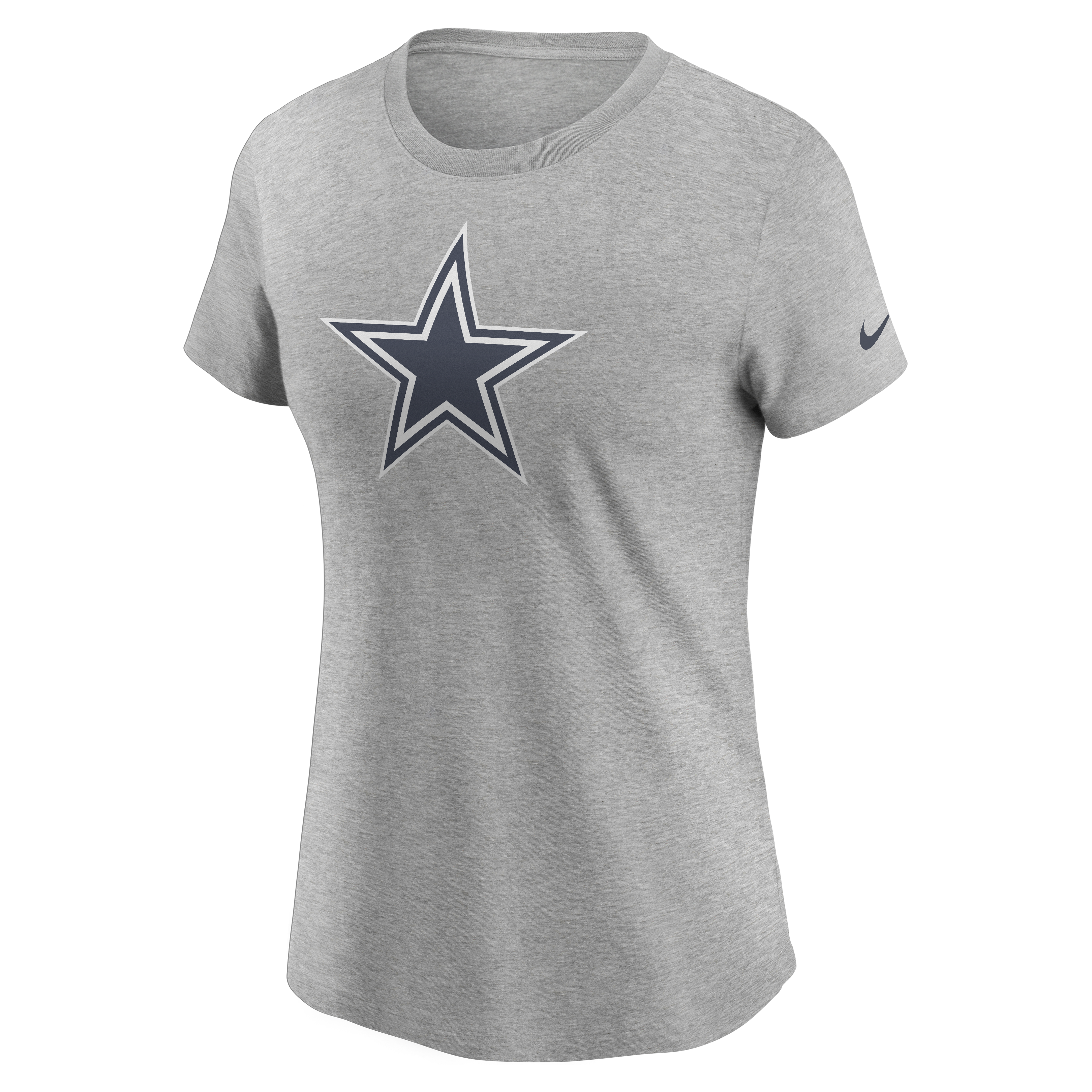 Playera Dallas Cowboys Mujer Nike Logo Essential Gris Jaspeado