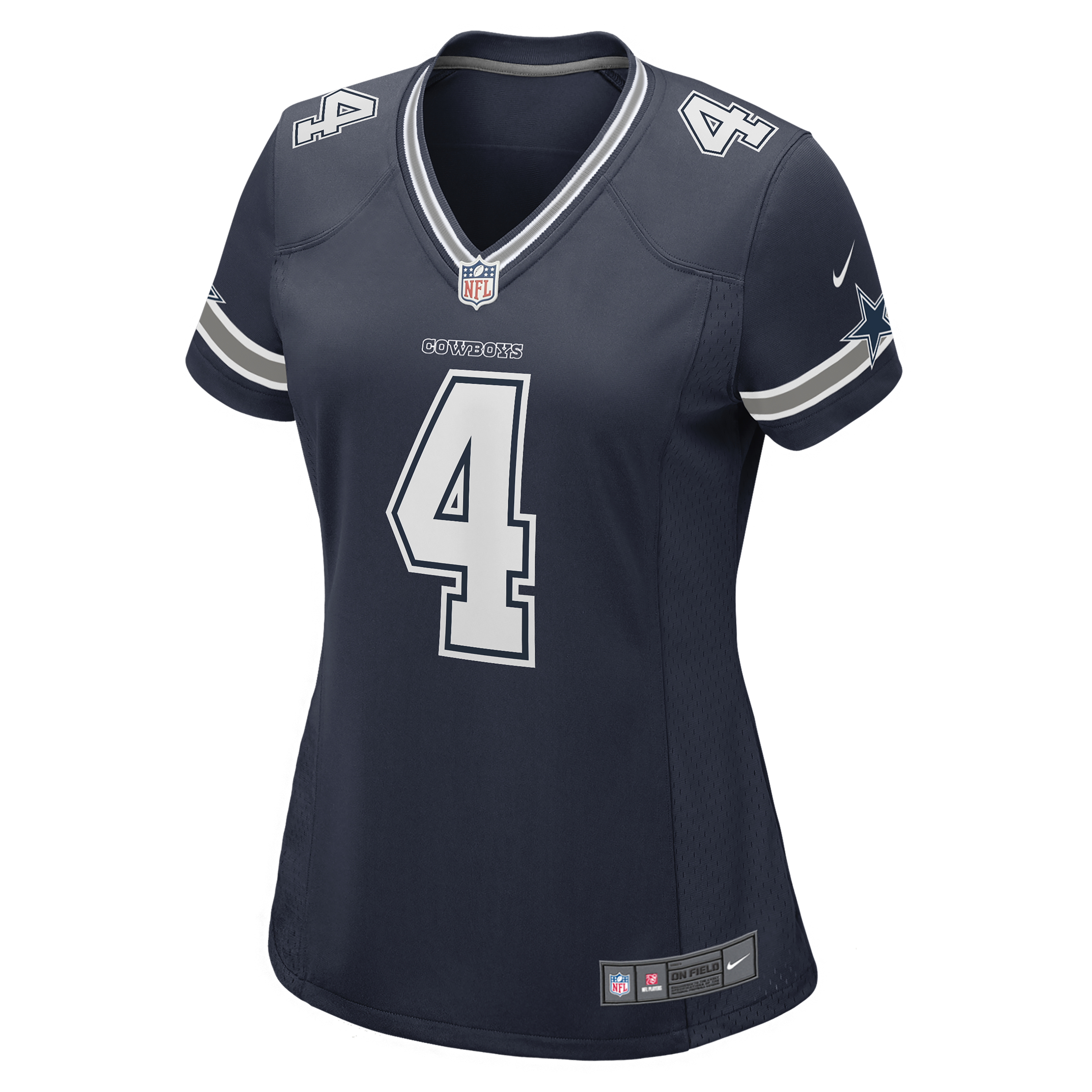 Jersey Nike Dallas Cowboys Mujer  Game Dak Prescott  Azul Marino