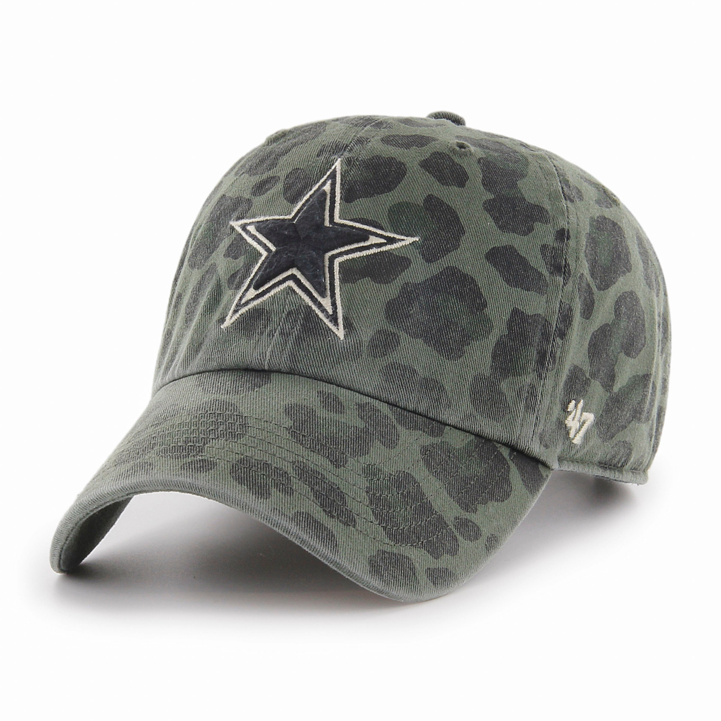 Gorra Verde Militar Dallas Cowboys '47 Brand Leopard Print