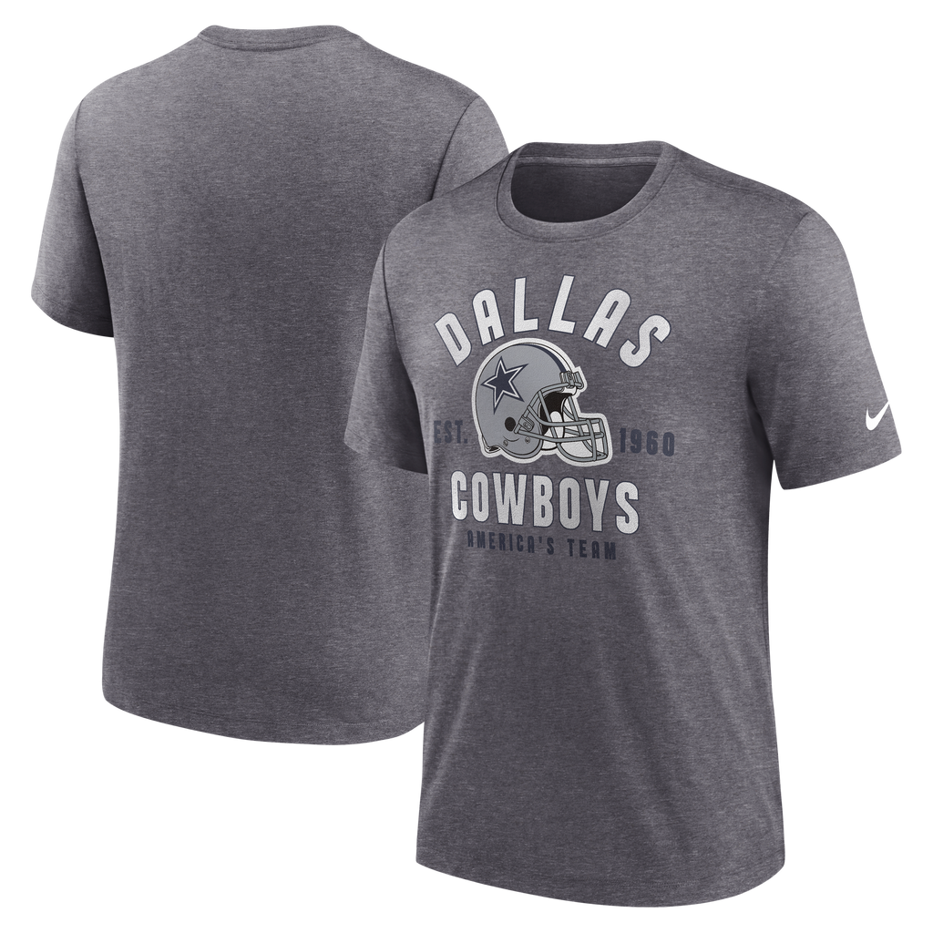 Playera Dallas Cowboys Nike Est. 1960 Helmet Gris Jaspeado