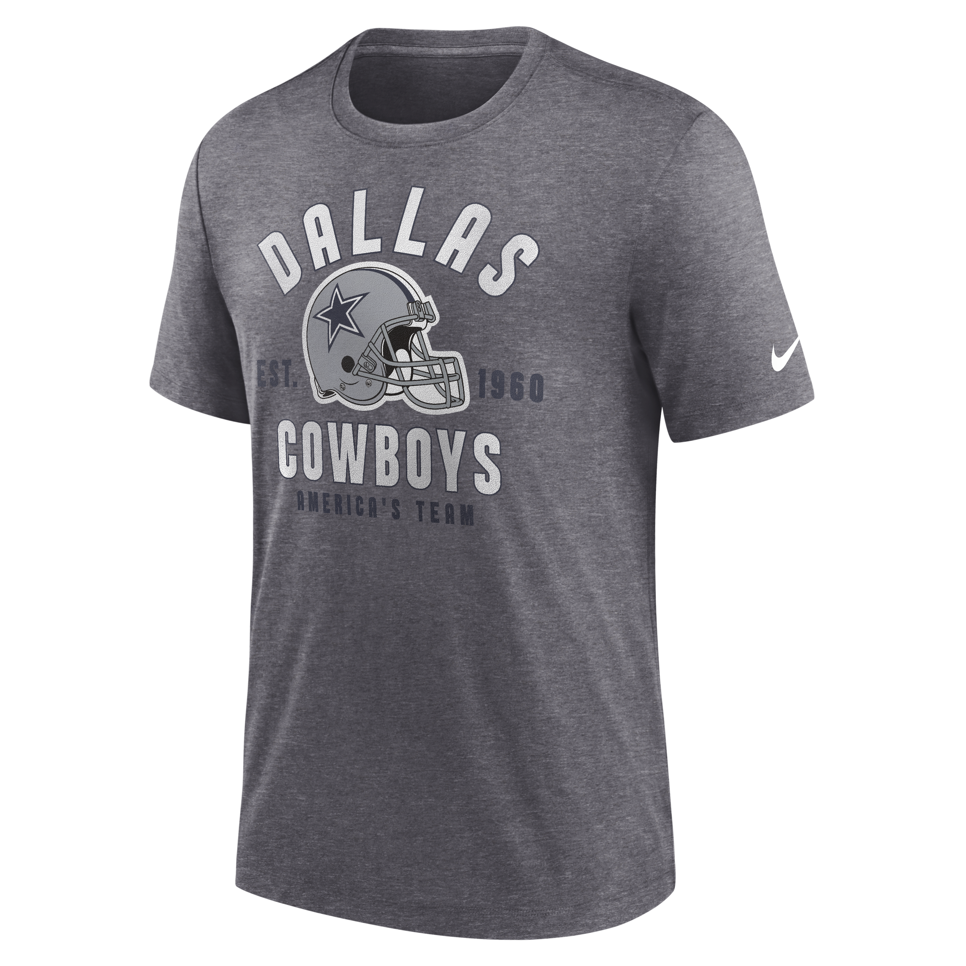 Playera Dallas Cowboys Nike Est. 1960 Helmet Gris Jaspeado