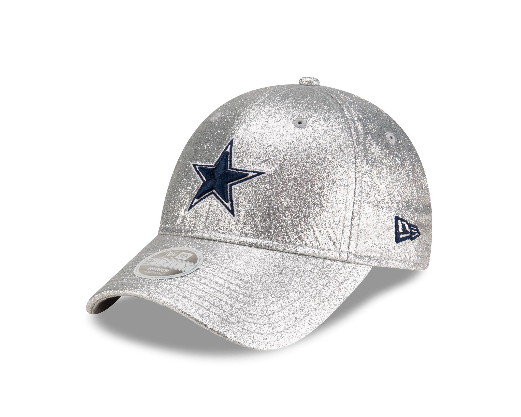 Gorra  New Era Dallas Cowboys Mujer 9FORTY Glitter Shine Plateado