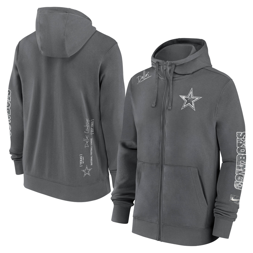 Sudadera Nike Dallas Cowboys  Local Pack Full-Zip Hoodie  Gris Hierro