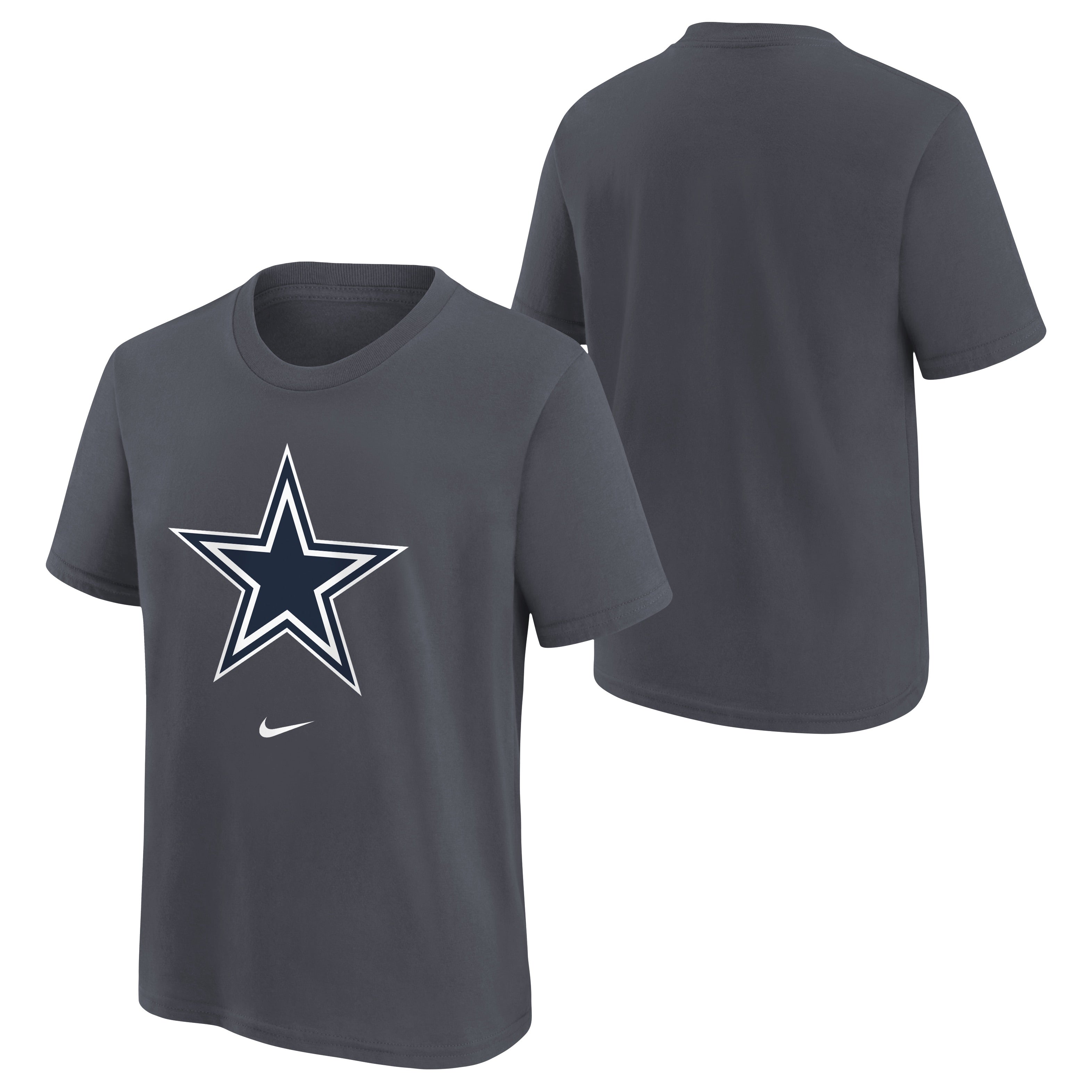 Playera Juvenil Dallas Cowboys Nike Logo Essential  Gris Oscuro