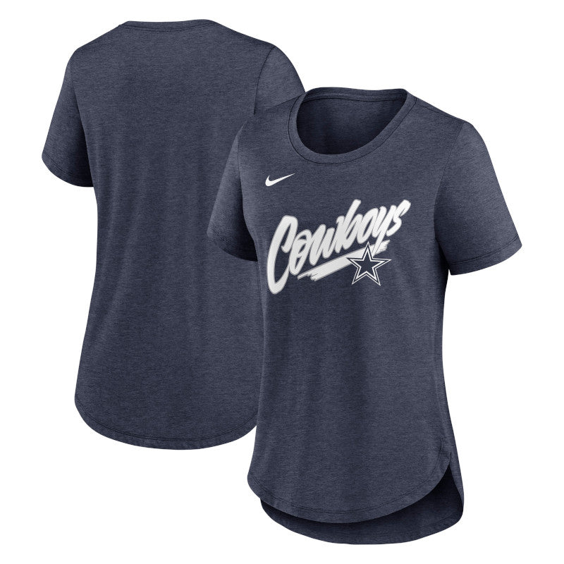 Camiseta Nike azul marino de los Dallas Cowboys Primetime Tri-Blend para mujer