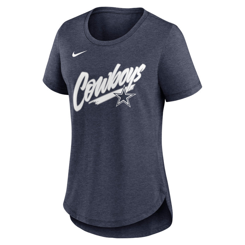 Camiseta Nike azul marino de los Dallas Cowboys Primetime Tri-Blend para mujer