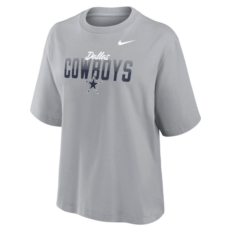 Camiseta de corte cuadrado «Fade» de los Dallas Cowboys para mujer de Nike