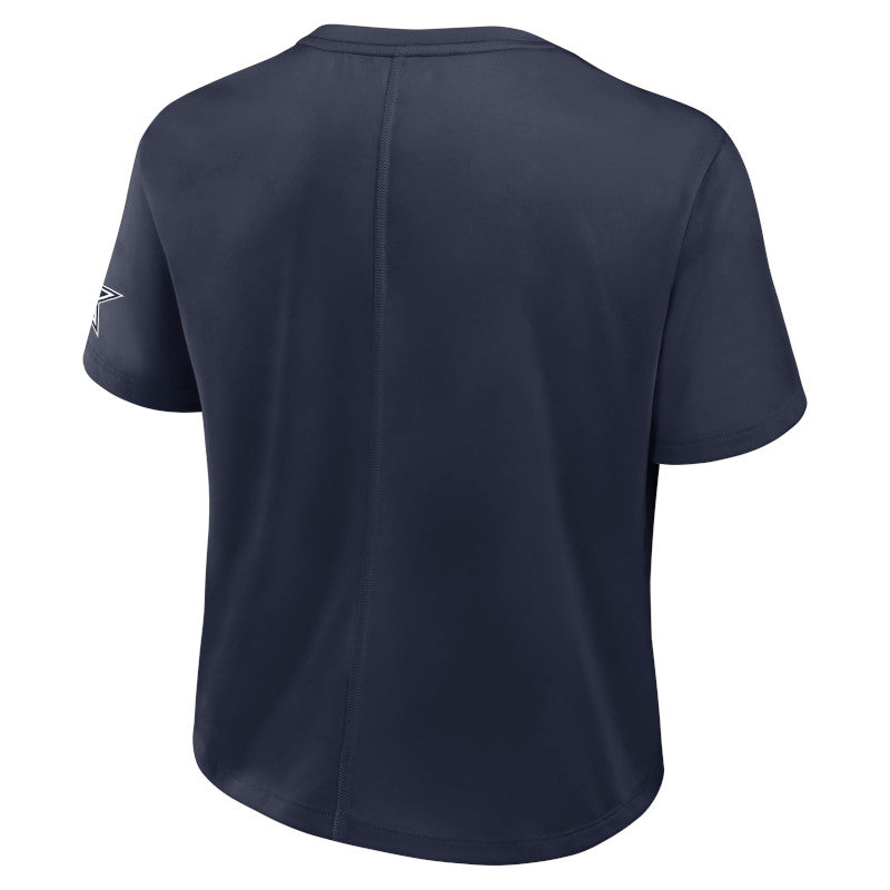 Camiseta recortada cuadrada súper suave azul marino de los Dallas Cowboys Elements de Fanatics para mujer