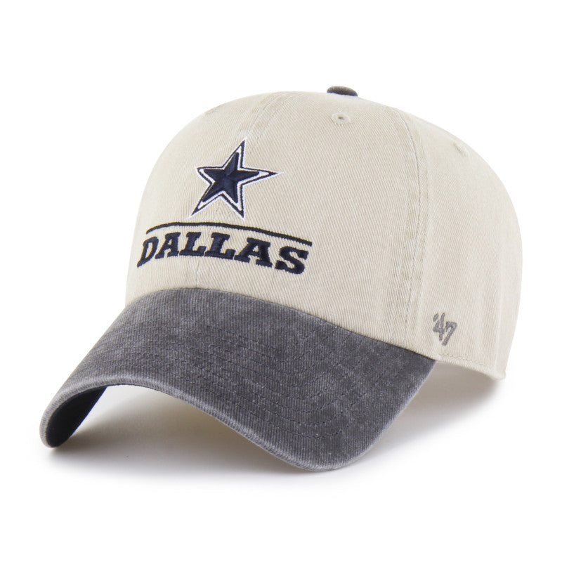 Dallas Cowboys '47 Logo Line Clean Up Adjustable Hat - Natural/Charcoal