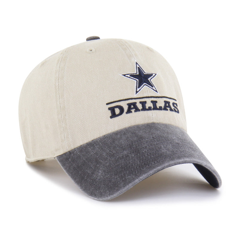 Dallas Cowboys '47 Logo Line Clean Up Adjustable Hat - Natural/Charcoal
