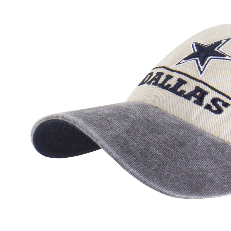 Dallas Cowboys '47 Logo Line Clean Up Adjustable Hat - Natural/Charcoal