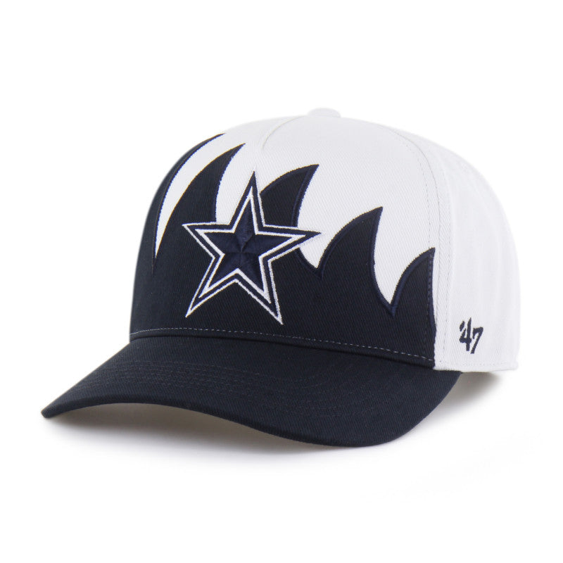 Gorra ajustable para hombre '47 blanca/azul marino de los Dallas Cowboys con diseño de jabble hitch