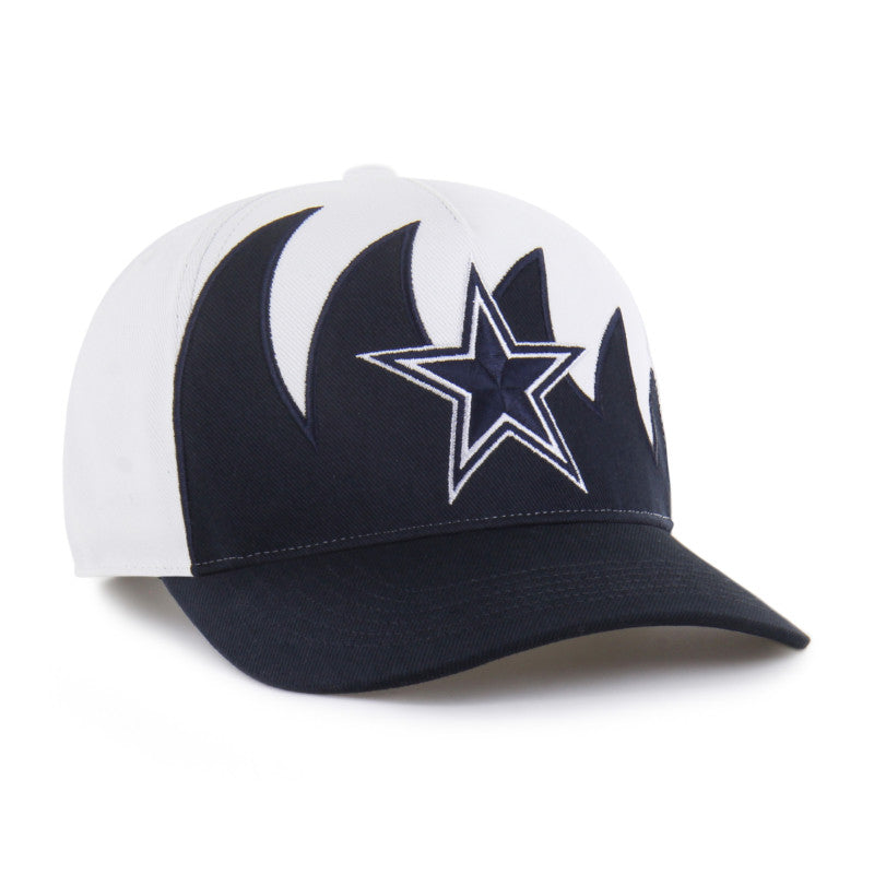 Gorra ajustable para hombre '47 blanca/azul marino de los Dallas Cowboys con diseño de jabble hitch