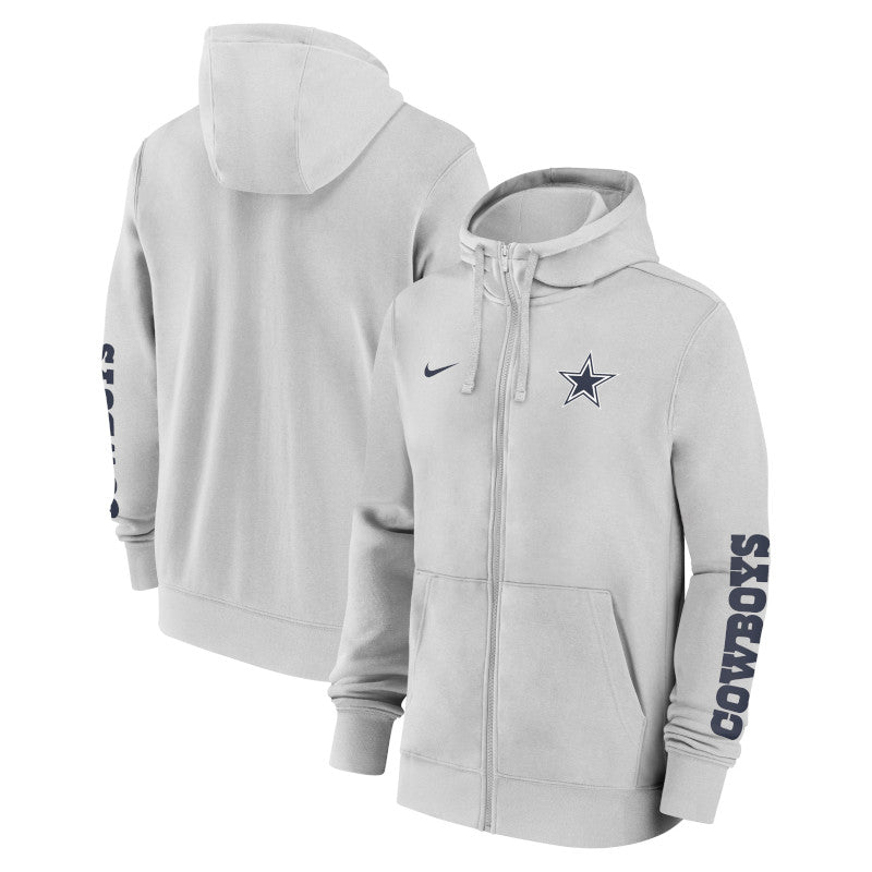 Dallas Cowboys Club Sudadera con gorro Nike de la NFL de cierre completo para hombre