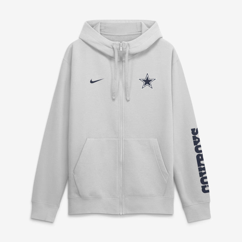 Dallas Cowboys Club Sudadera con gorro Nike de la NFL de cierre completo para hombre