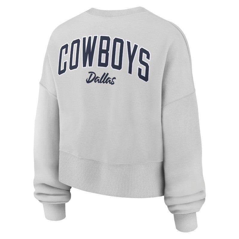 Sudadera de felpa extragrande Primetime Phoenix de los Dallas Cowboys de Nike para mujer en color gris.