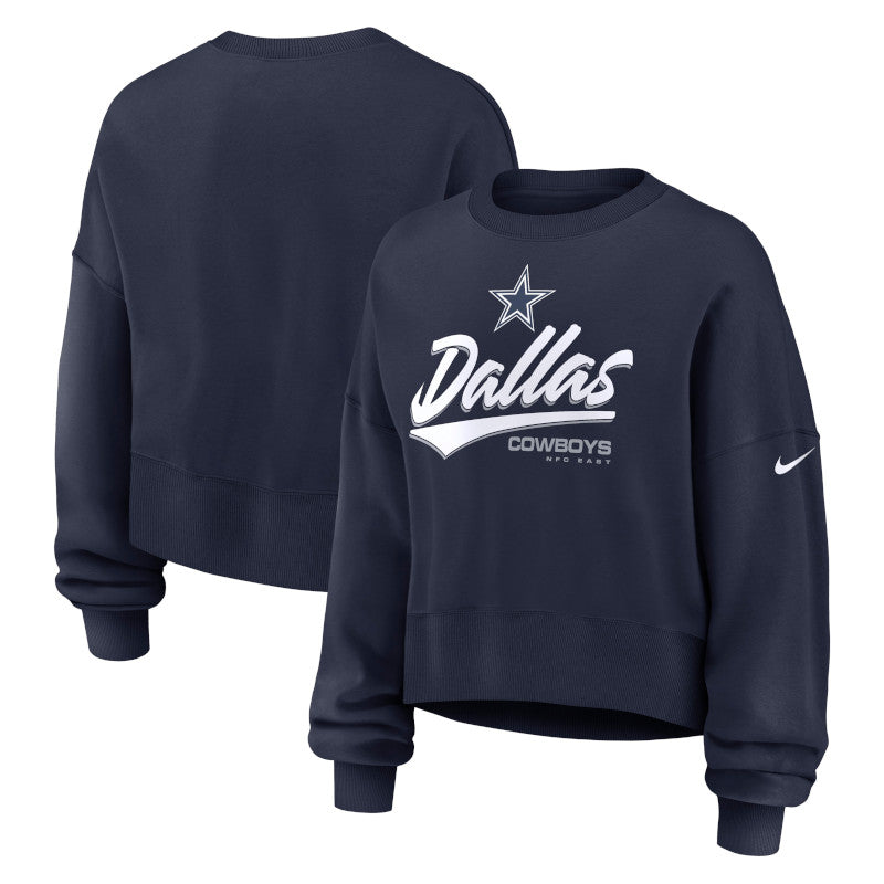 Sudadera de felpa extragrande Primetime Phoenix de los Dallas Cowboys de Nike para mujer en color azul.