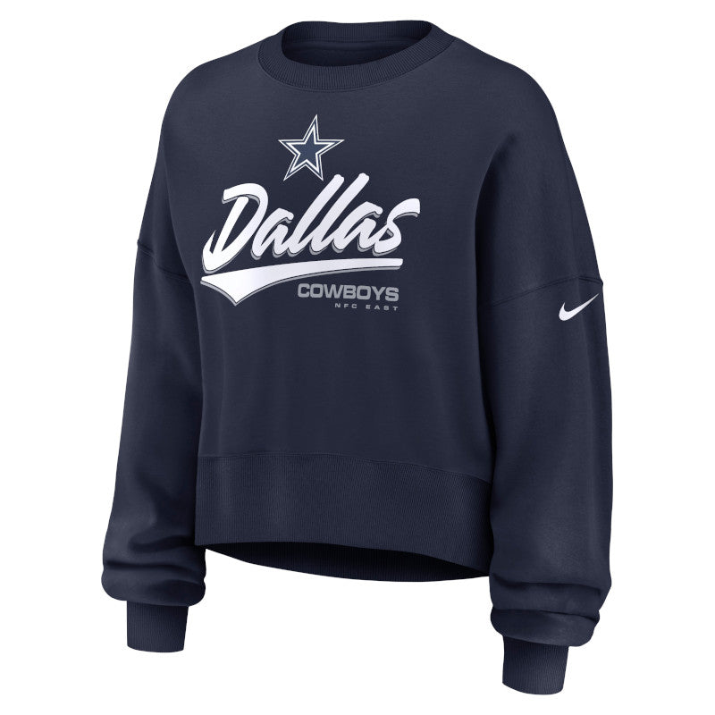 Sudadera de felpa extragrande Primetime Phoenix de los Dallas Cowboys de Nike para mujer en color azul.